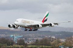 Emirates A380 at Glasgow