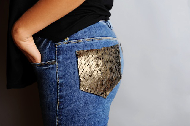 DIY Sequin Pocket Jeans