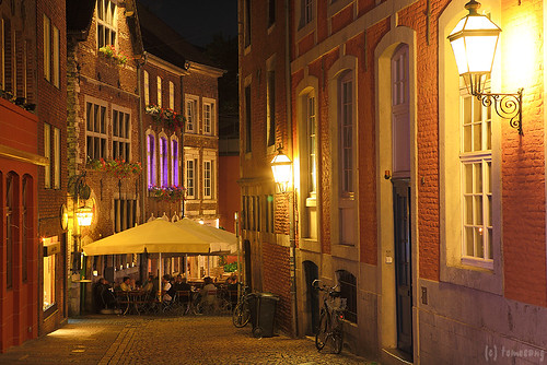 Street in Aachen at Night