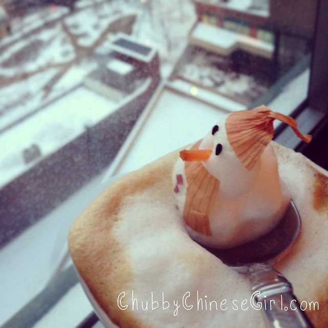 snowman 3D latte art - chubbychinesegirl 3