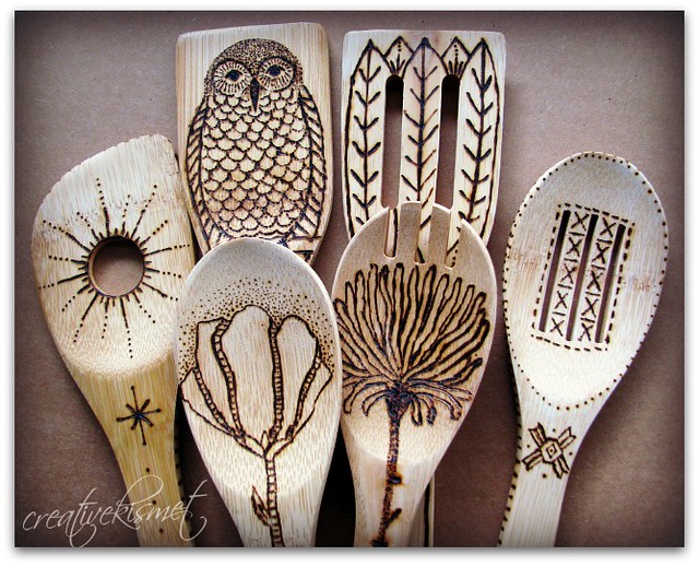 wood spoon art by Regina Lord