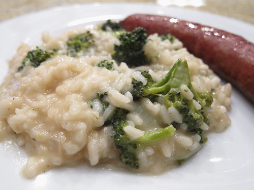Cheesy Risotto with Roasted Broccoli