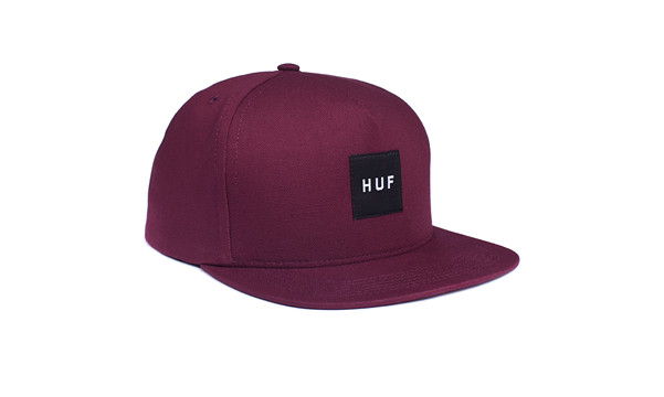 huf_hat_Box_Logo_Snapback_Maroon