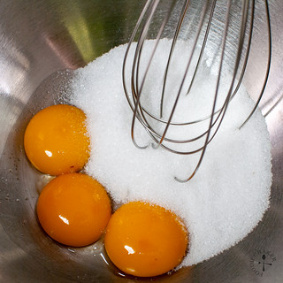 beat egg yolks and sugar together