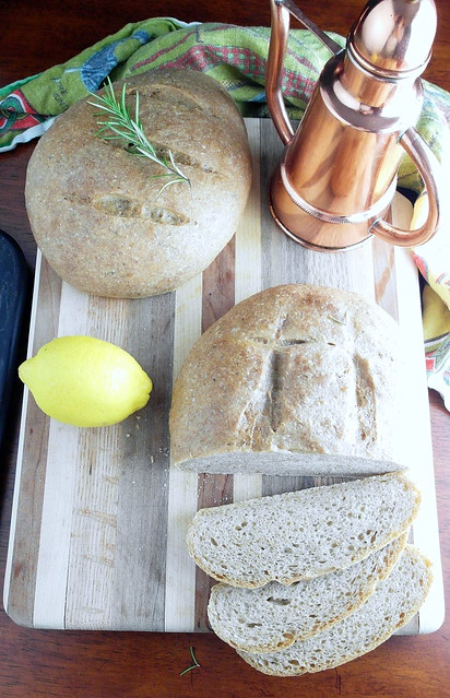 Herb Bread with Lemon and Rosemary Infused Olive Oil