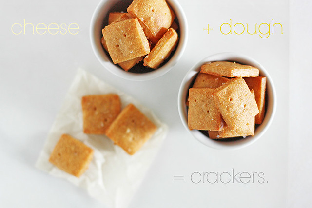 three-cheese crackers