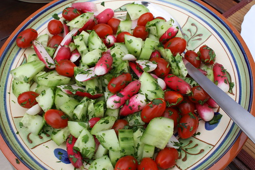 Cucumber, radish & mint salad