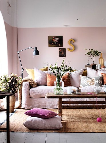 half painted pink wall by Clive Tompsett