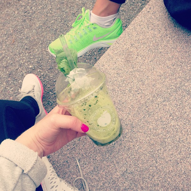 Grön juice! Med @idamariemathilda efter gympass på #satsodenplan