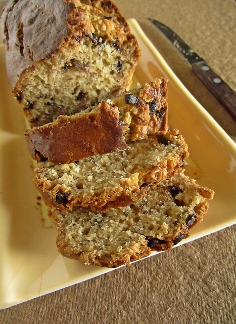 Peanut Butter- Banana Bread with Chocolate Chips