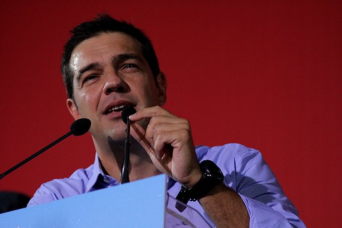 Alexis Tsipras, leader of SYRIZA speaking in the city of Thessaloniki by Teacher Dude's BBQ