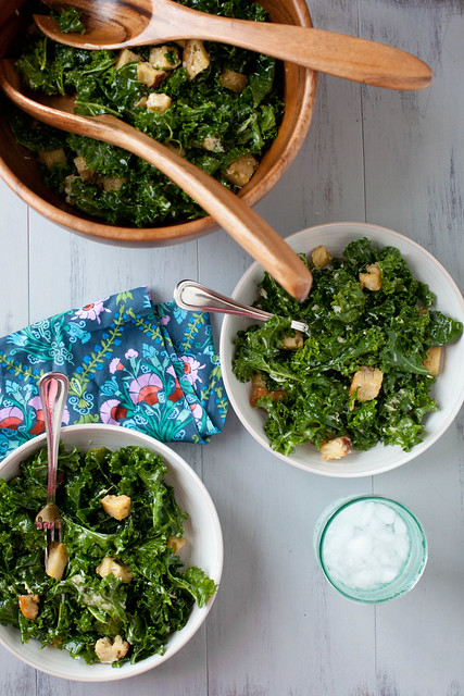 massaged kale caesar salad