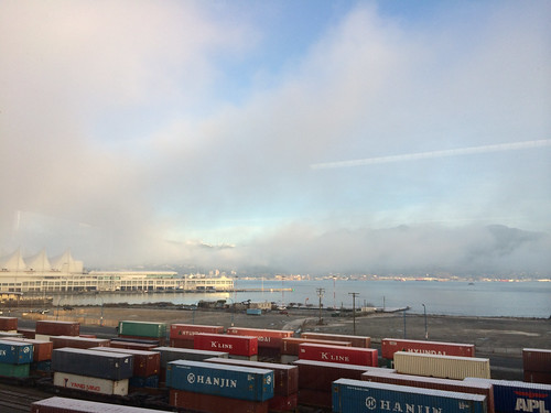 View from our new office in Vancouver - it's foggy early in the morning