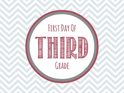 First Day of third grade printable.