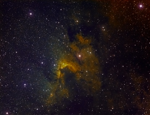 The Cave Nebula, Sh2-155 or Caldwell 9 - Hubble Palette by Mick Hyde