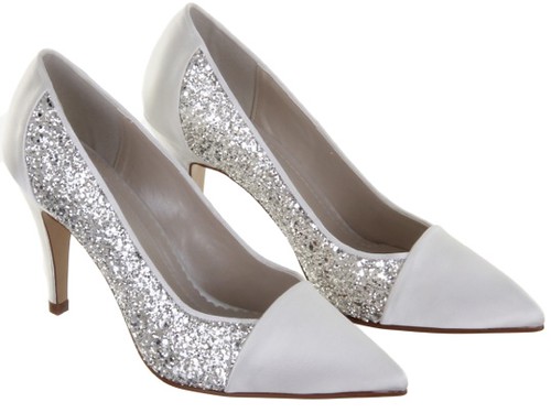 White Silver Bridal Shoes