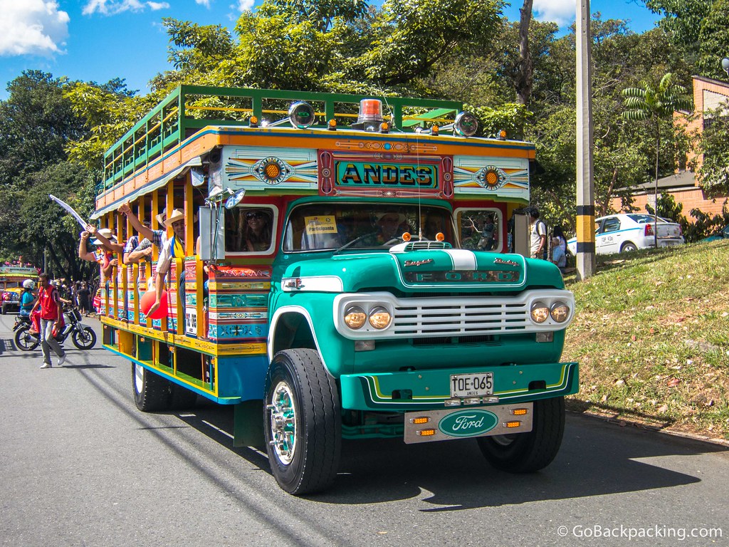As the winner of the 2012 chiva competition, this bus from Andes gets to lead the 2013 Chivas and Flowers parade