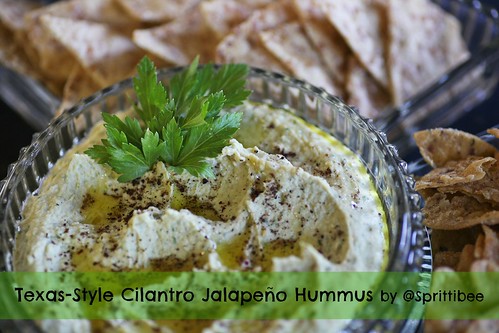 Texas Style Cilantro Jalapeño Hummus by @sprittibee