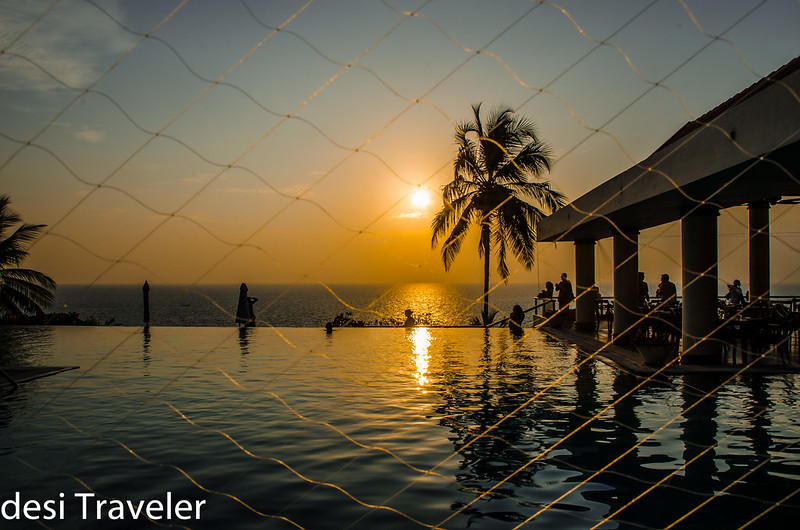sunset from Leela Kovalam Kerala Blog Express