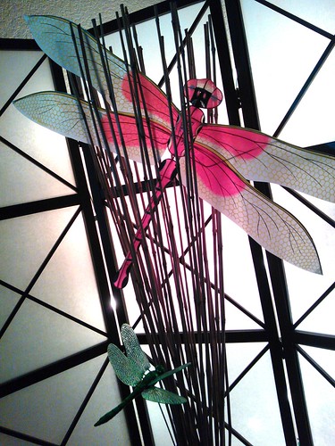 Dragonflies, kite in bamboo backlit screen, creative room makeover, West Olympia, Washington, USA by Wonderlane