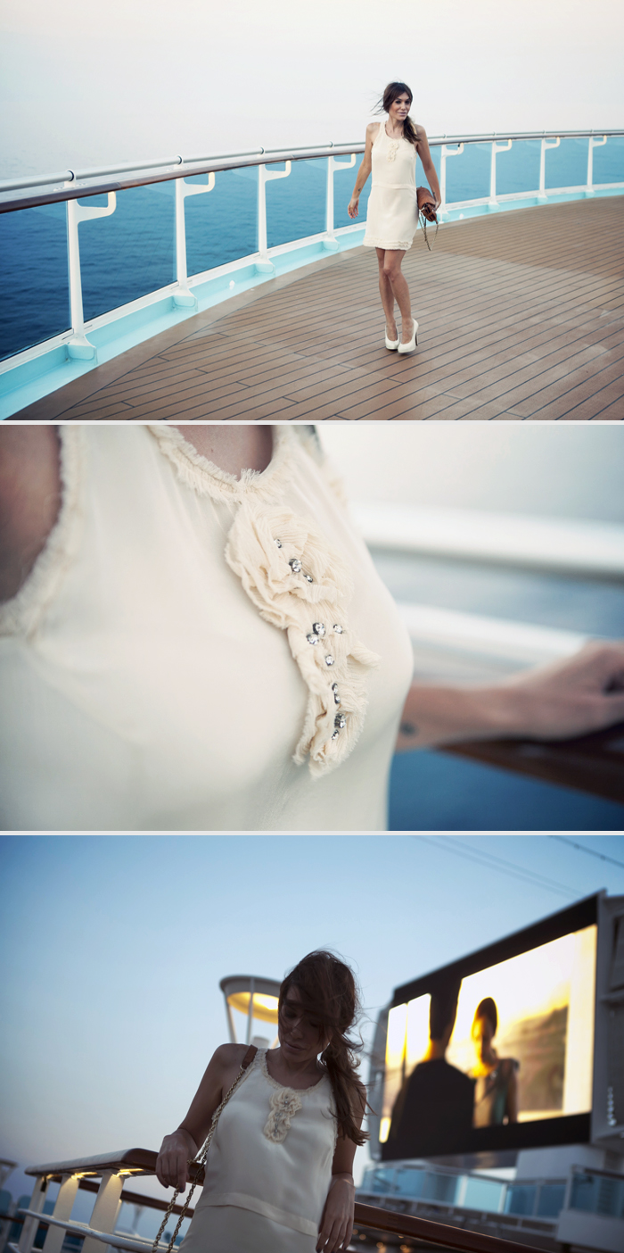 street style barbara crespo travels captains dinner mediterranean cruise outfit