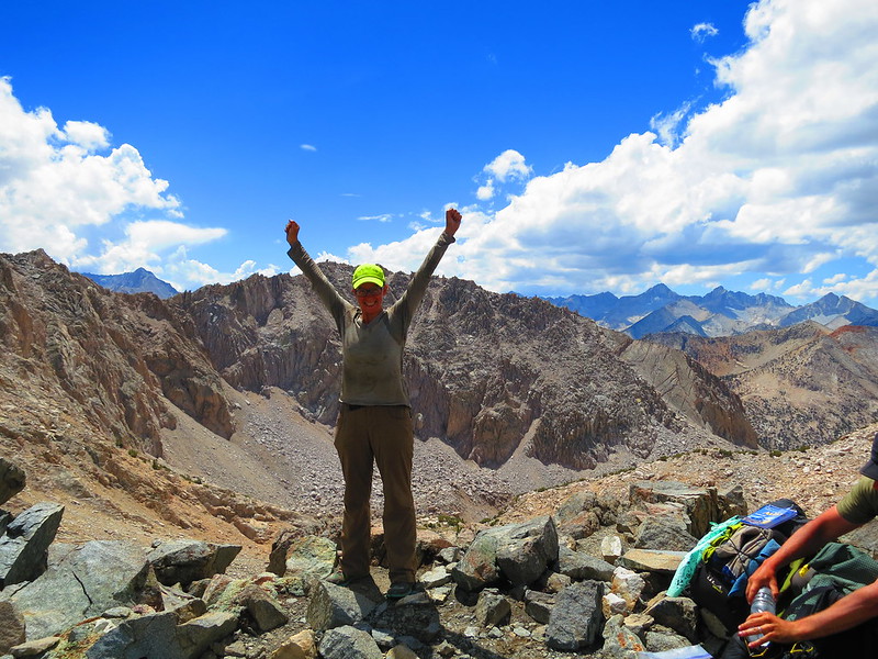 alice at the summit of glen pass in kings canyon national park