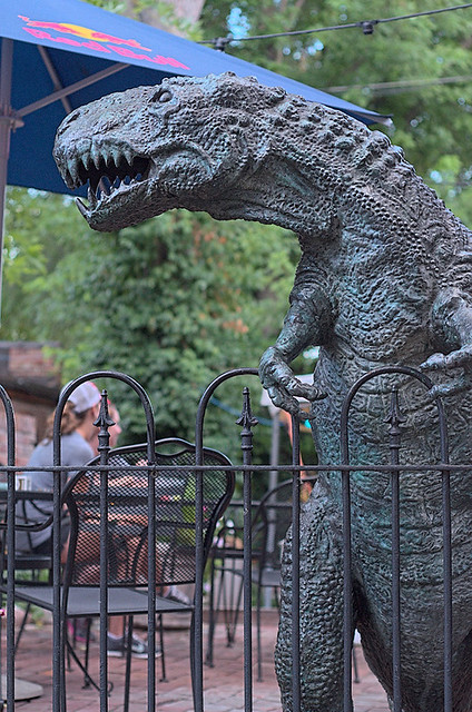 Soulard Neighborhood, in Saint Louis, Missouri, USA - dinosaur sculpture