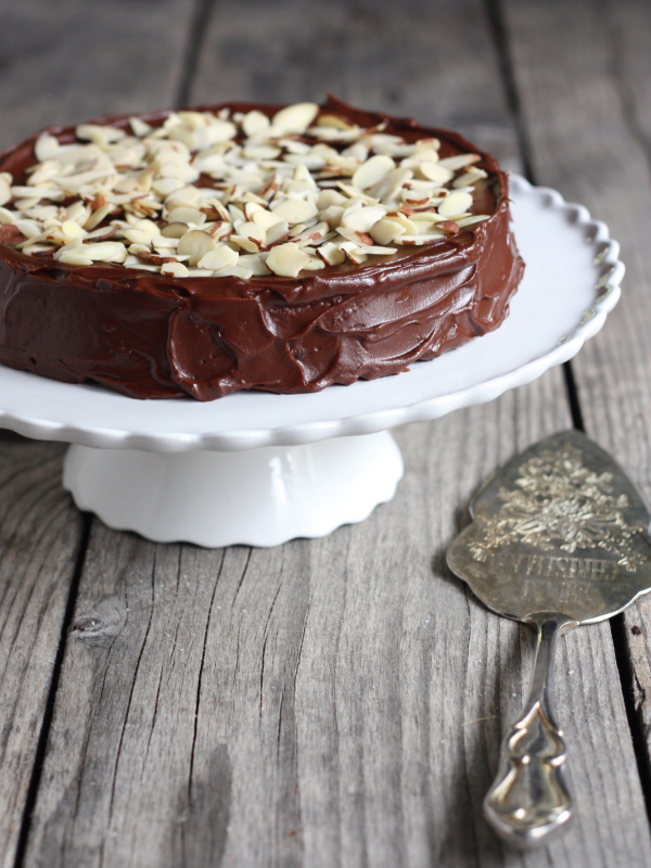Chocolate Almond Cake, rich and decadent! completelydelicious.com