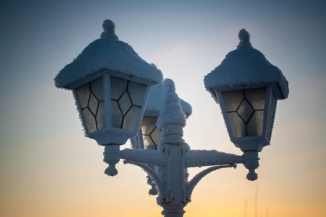 Three Frosty Lanterns