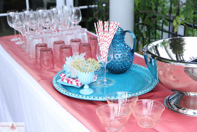 Pink and Turquoise Tablescape