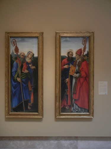 DSCN7691 _ Saints Benedict and Apollonia, c. 1483 & Saints Paul and Frediano, c. 1483, Filippino Lippi (1457-1504), Norton Simon Museum, July 2013