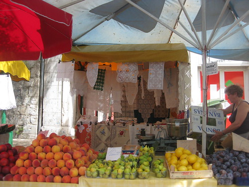 Shopping at the local daily  market, Split, Croatia