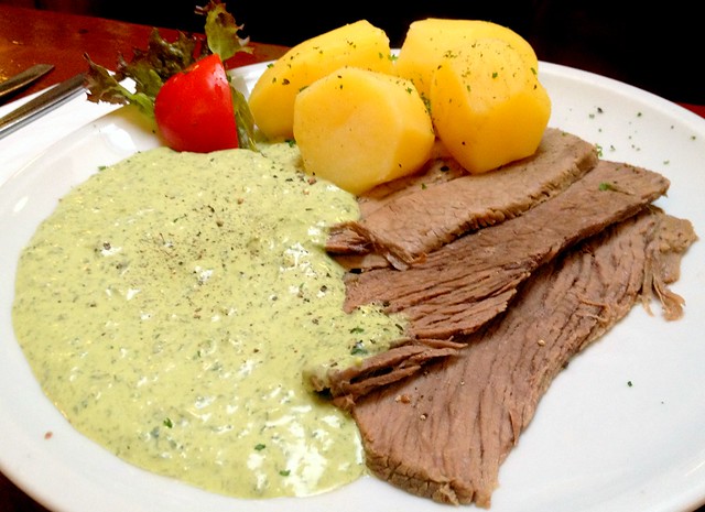Boiled beef with Frankfurter Green Sauce and Boiled Potatoes
