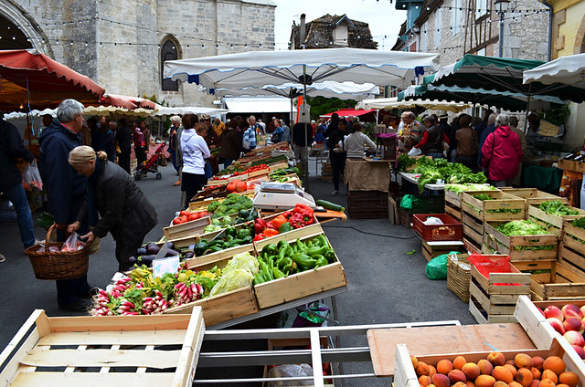 Shopping at market, France
