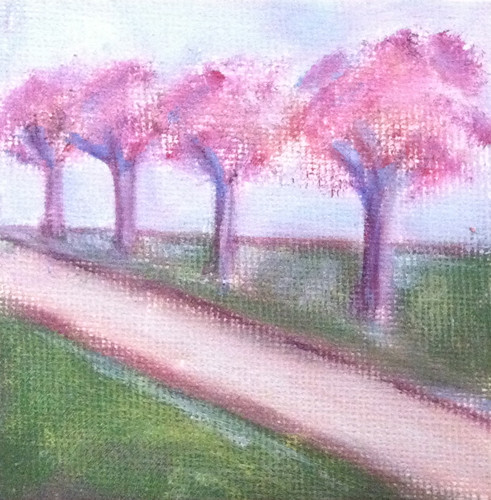 Row of Trees (Mini-Painting as of October 16, 2013) by randubnick