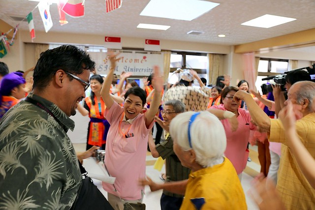 Oh yes, the elderly never stop dancing in Okinawa