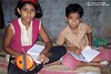 Children at Pimplad studing under the Solar Lamp