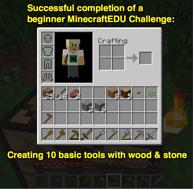 Creating 10 basic tools with wood & stone