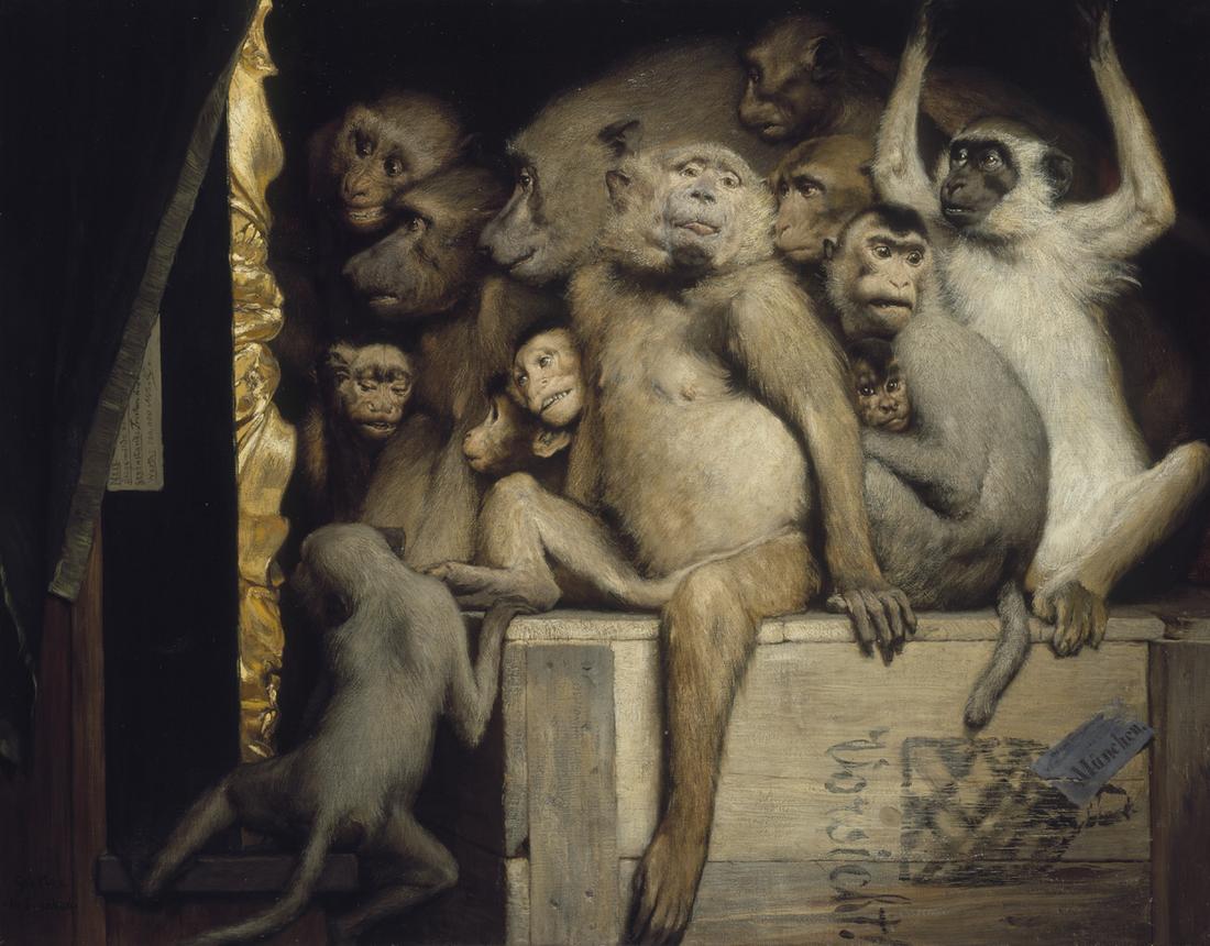 Monkeys as Judges of Art by Gabriel Cornelius von Max, 1889