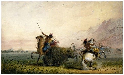 009- Caza del bufalo con lanza-Alfred Jacob Miller-1858-1860-Walters Art Museum