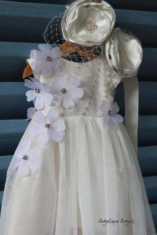 Silk and Tulle Dress and Matching Fascinator