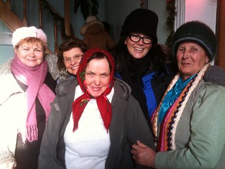Amy Sorrell with a group of Ukrainian Babushkas
