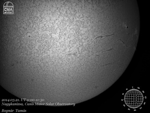 H-alpha Sun - 2014.03.21. - Bognár Tamás
