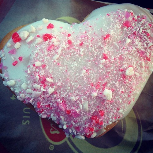 This heart-shaped donut was all alone... so of course I had to buy it.