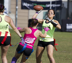 Blondes versus Brunettes charity flag football game - 2015