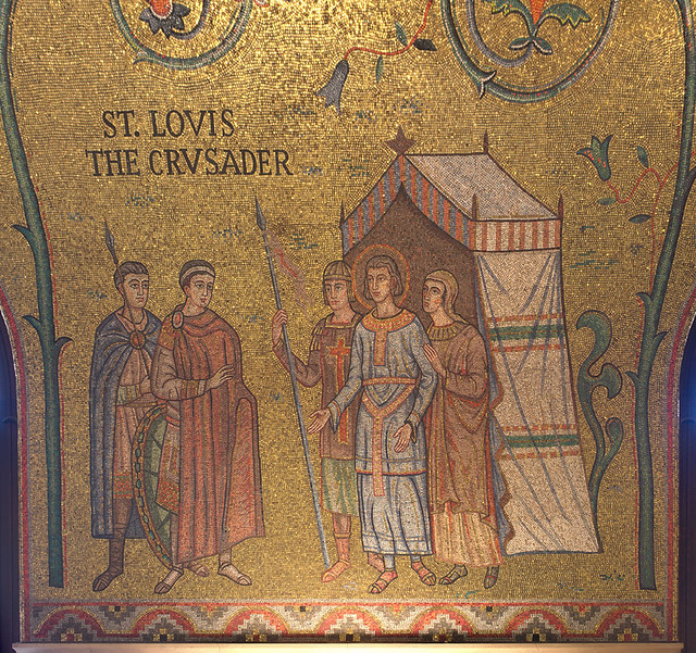 Cathedral Basilica of Saint Louis, in Saint Louis, Missouri, USA - mosaic 3 in Narthex - St. Louis the Crusader