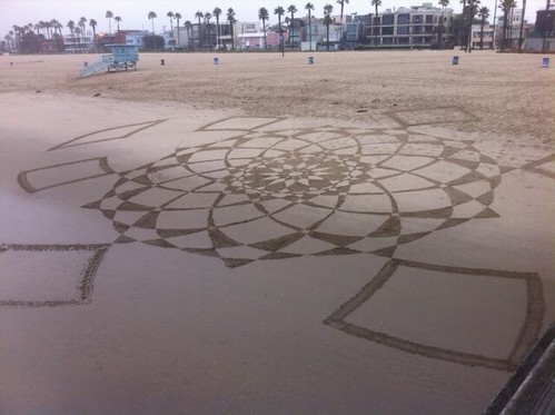 Sand Mural at Venice Beach Pier