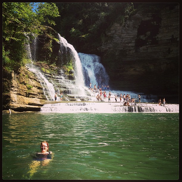 Hiked 4 miles to swim at the falls (& then 4 miles back. Oof).