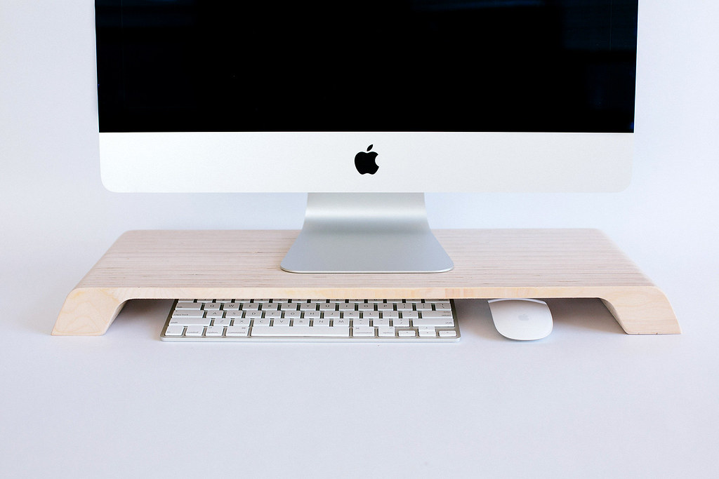 photo of Beautiful Wooden Stand Elevates Your iMac image