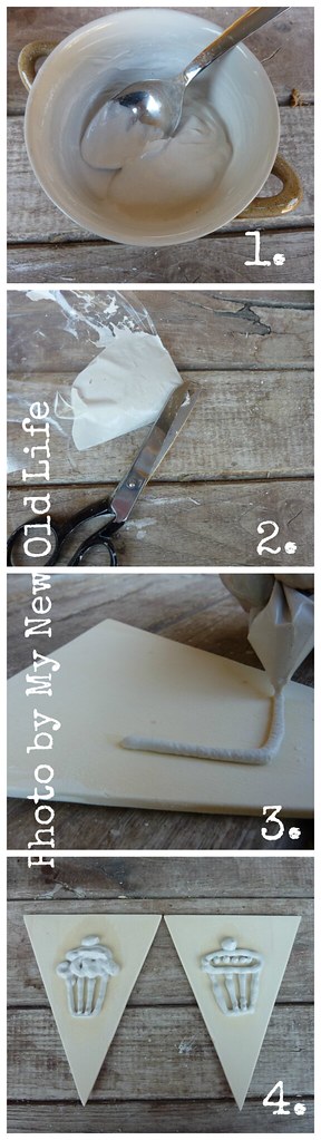 Tutorial bunting cup cake 3